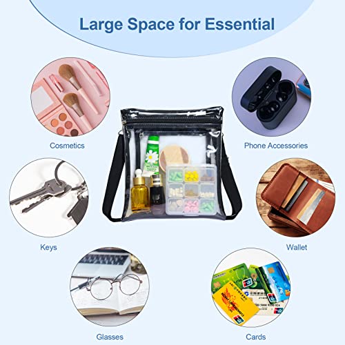 Zwish Clear Bag Stadium Approved Purse, Stadium Approved Clear Bags For Women Men-Transparent Plastic Security Messenger Crossbody Bag For Concert ，Sports Event，Ballpark. #TOP4