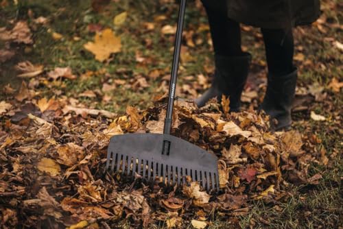 Fiskars leaf broom head, 23 tines, connectable with Fiskars Solid handle, width: 42 cm, plastic tines, black, M, Solid, 1063089 - Image 2