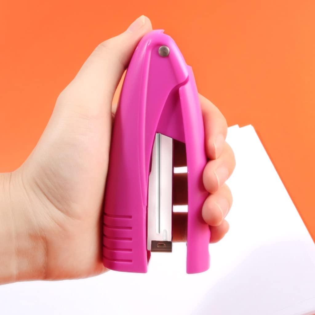 Hefter, Mini-Hefter, 24/6 26/6, 25 Blatt Papierkapazität, langlebiger Handheftgerät für Büro, Schreibtisch oder Heimbürobedarf S (Farbe: Blau, Größe: ohne Heftklammern) (Farbe: Blau, Größe: Ohne S