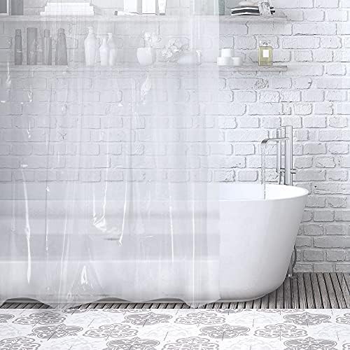 ANSIO® Shower Curtain 100% EVA Waterproof Mould & Mildew Resistant 180 x 180 cm (71 x 71 Inch) - Crystal Clear - Pack of 2