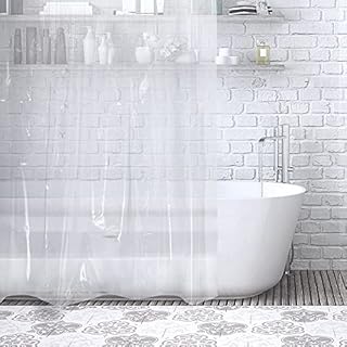 ANSIO® Shower Curtain 100% EVA Waterproof Mould & Mildew Resistant 180 x 180 cm (71 x 71 Inch) - Crystal Clear - Pack of 2