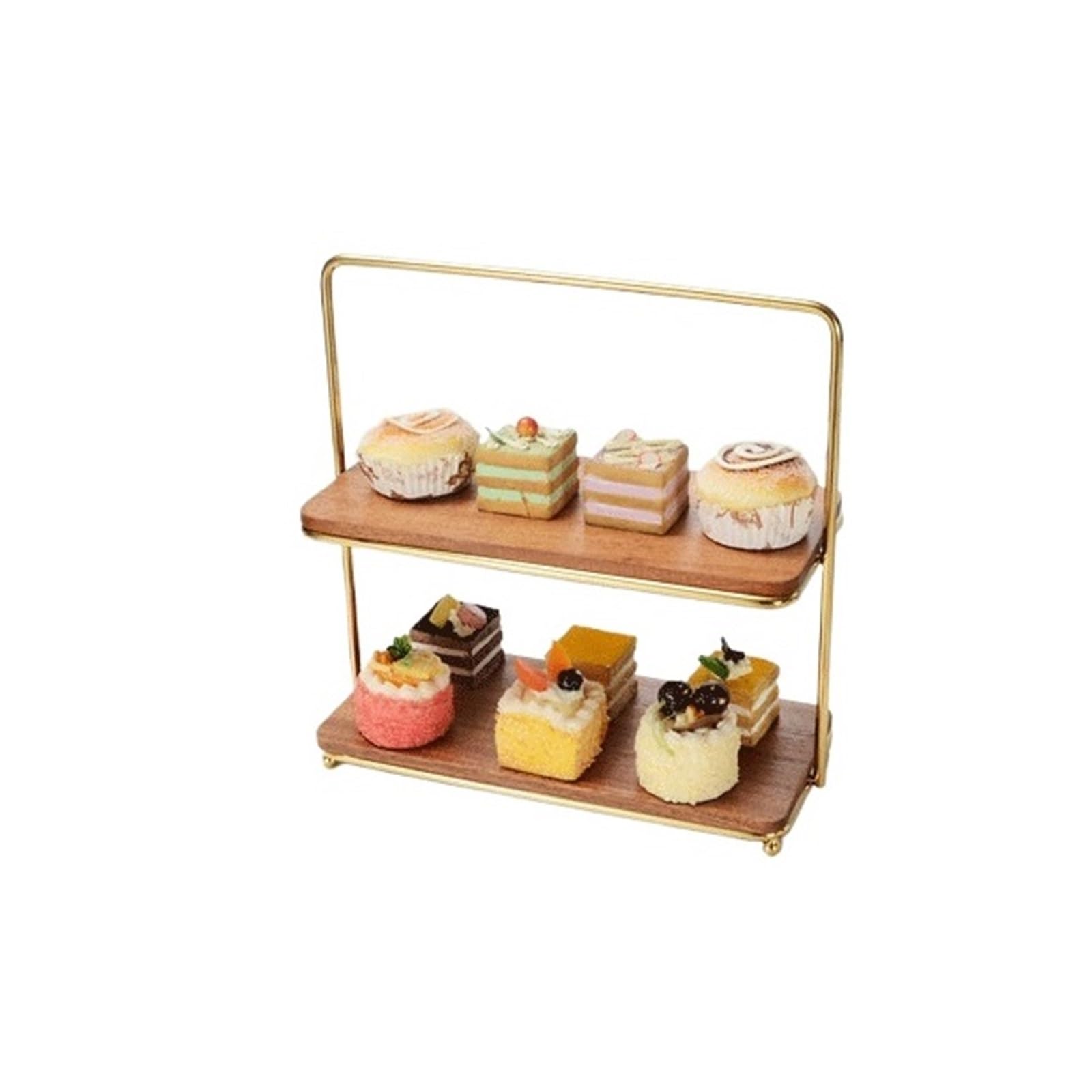 Lizhuzhuzs28 Cake Stand Multi-tier Rectangular Wooden Cake Stand — Dessert Tray, Decorative Display, Afternoon Tea Cake Stands for Dessert Table(Large)