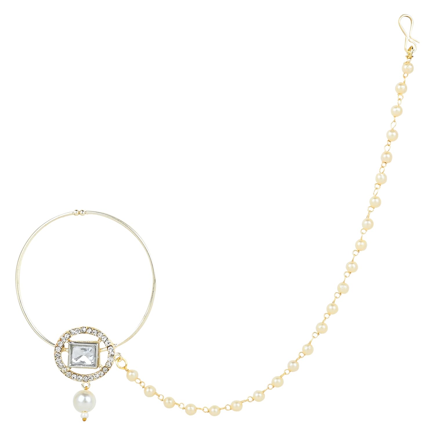 See full amazon price history chart for I Jewels Gold Plated Traditional Ethnic Bridal Nose Ring/Nath Without Piercing with Pearl Chain Encased with Pearl Stone for Women/Girls (NL63W) I Jewels Gold Plated Traditional Ethnic Bridal Nose Ring/Nath Without Piercing with Pearl Chain Encased with Pearl Stone for Women/Girls (NL63W) (B0CK2KP3RF) Amazon Price History, Amazon Price Tracker