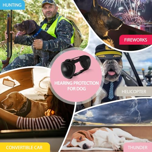 BERGWERK Hunde Ohrschützer für Gehörschutz, 29dB NRR Hundeohrschützer für Lärmschutz Noise Cancelling Kopfhörer (Schwarz-M)