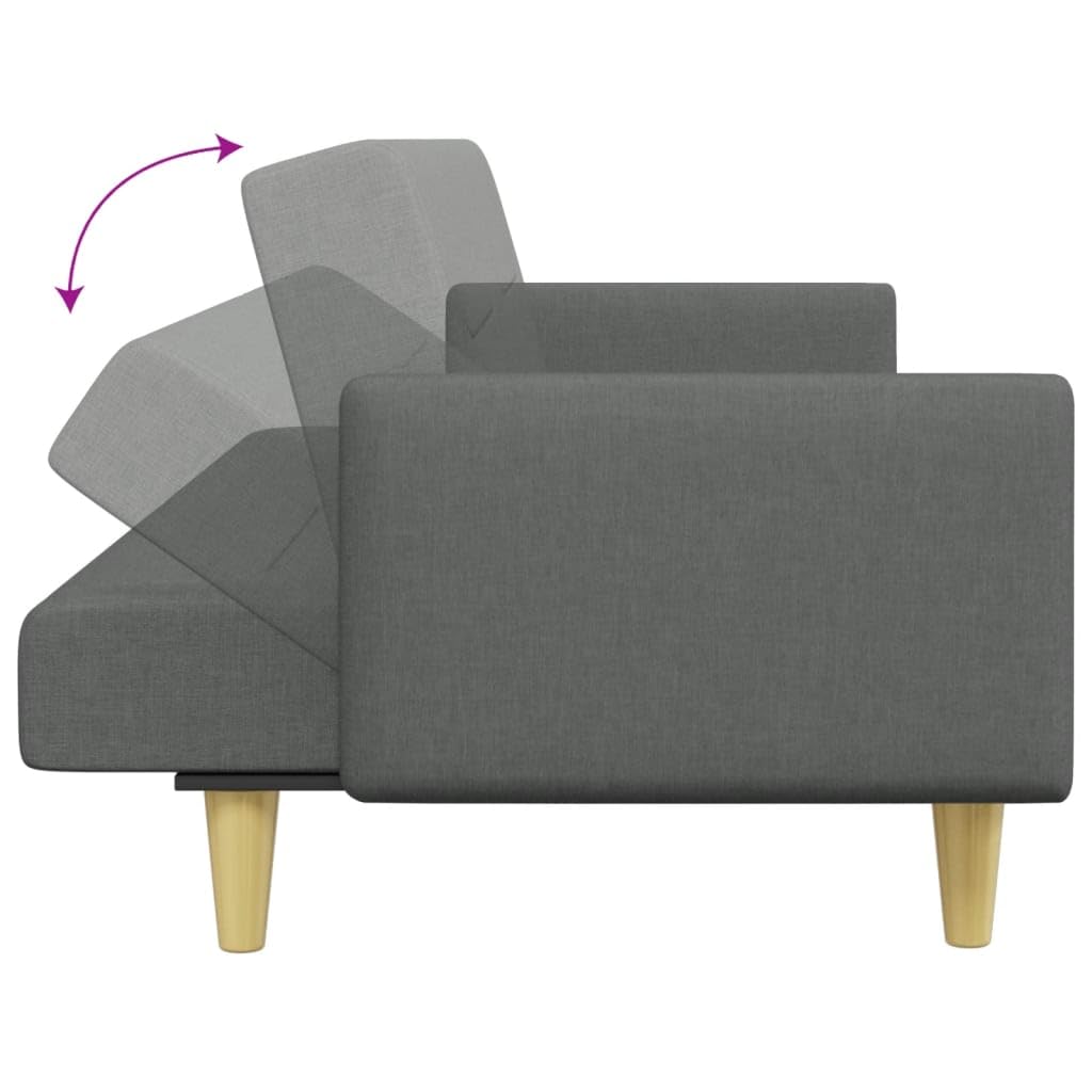 Homgoday Sofá Cama de 2 plazas con Taburete Tela Gris Oscuro, Sillones de Televisión, Sofás de Descanso Relax, Sofas De Salon, Hogar Sofa Muebles，Asientos Tapizados para Salón Tipo1