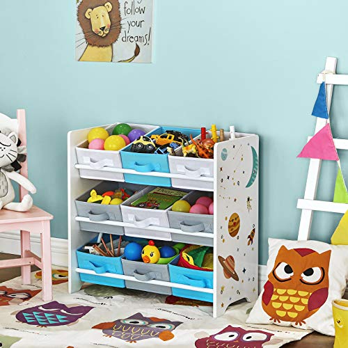 SONGMICS Children's Storage Shelf for Toys and Books, Toy Chest with 9 Removable Boxes UGKR33WT by SONGMICS - Image 2