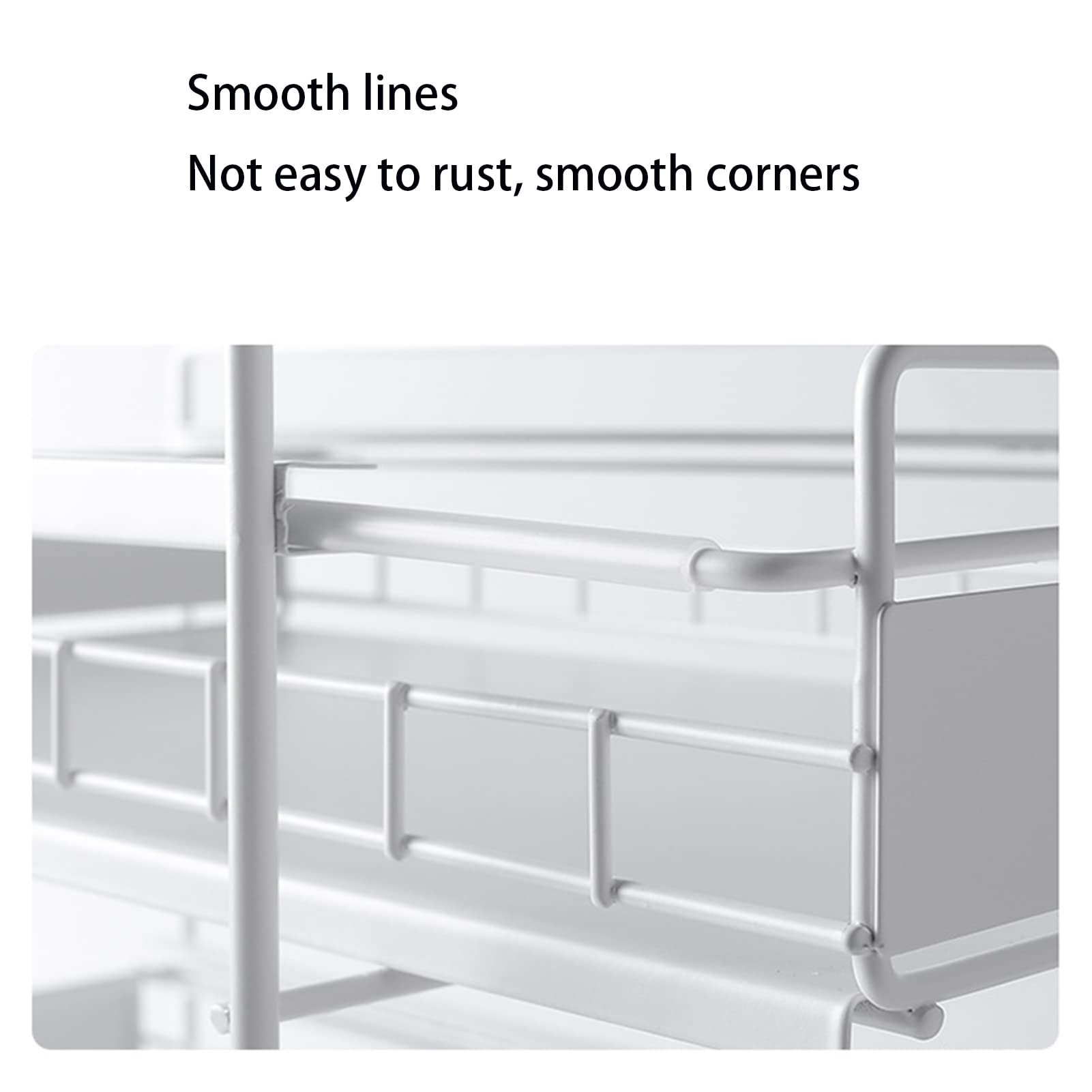 Organizador debajo del fregadero, organizador de mostrador de baño de 2 niveles con cajones de cesta de almacenamiento deslizantes, para baño, cocina, oficina, resistente, antioxidante, negro-pequeño
