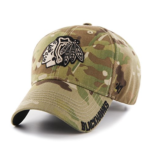 '47 NHL Chicago Blackhawks Myers MVP Adjustable Hat, One Size, Multicam Camouflage