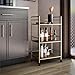 Novogratz Helix Small Bar Cart for the Home, 3 Tier Rolling Cart With Wheels, Kitchen Cart with Storage for Beverages and Wine, Gold