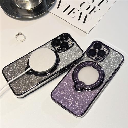 Coque iPhone 14 Pro Max transparente noire avec support magnétique - 4