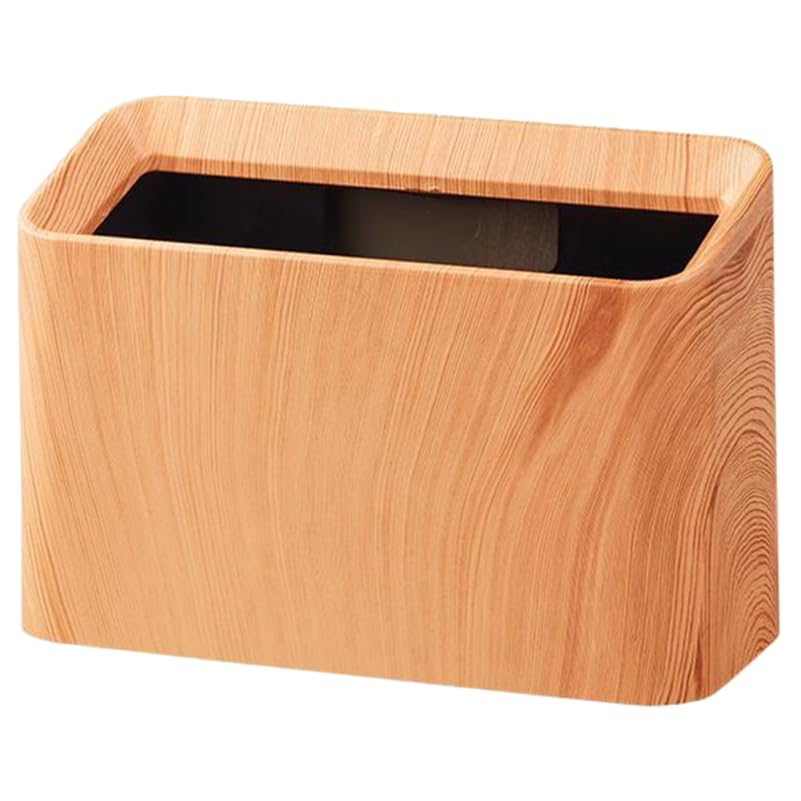 Alipis Papelera De Escritorio Retro Con Textura De Madera Cubo De Basura Compacto Para Oficina Cocina Sala Y Dormitorio Diseño Estable Para Organizar Y Mantener Limpieza
