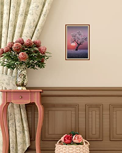 Flfk 10" X 15" Evening Silver Tree Peel And Stick Wall Mural Decal With Printed Frame Design - Easy To Apply, Perfect For Home Or Office Decor #TOP3