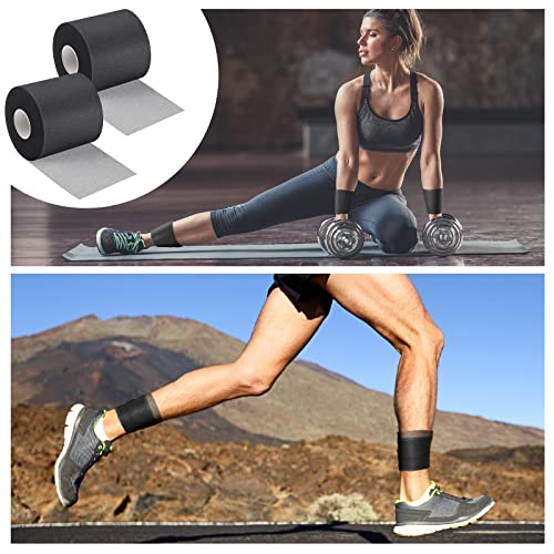Image of Nuanchu Pre Wrap Athletic Tape 12 Rolls x 30 Yards Prewrap, Black | Pre Wrap Elastic Tape, 2.75 inch x 30 Yards, Foam Underwrap for Wrist Ankle Hand Hair Knees fingers Sports, Running Soccer Hiking