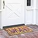 Juvale Lavender Floral Door Mat - 17 x 30 in, Purple Coir - Welcome Mat for Front Door & Outdoor Entryway - Coir Doormat for Patio & Porch