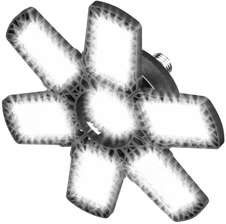 LED Garage Lights, 160W 16000LM Deformable LED Garage Ceiling Lights with 6+1 Adjustable Panels