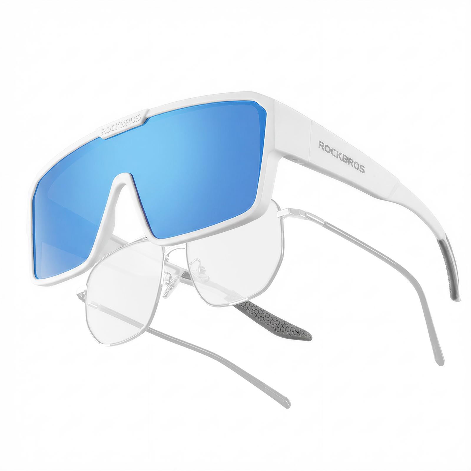 ROCKBROS Polarized Sunglasses Fit Over Glasses Women Men UV400 Polarized Cycling Glasses,Wrap Around Sunglasses for Driving Cycling
