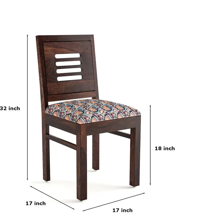 Image of RECTART Solid Wood Dining Table Set with Chairs for Living Room Home | Wooden Dining Room Sets Furniture for Hotels and Restaurants | (Walnut Finish, 6 Seater-B)