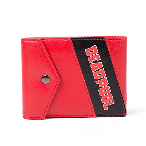 Bioworld Marvel Comics Deadpool Face Tri-fold Wallet, Red/Black (MW261704DEA) peněženka na mince, 17 cm, červená (Red)