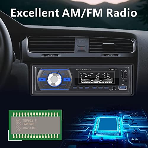 LXKLSZ Car Radio Single DIN LCD Audio Radio Receiver with Bluetooth MP3 Player Hands-Free Calling AM/FM Radio AUX Input TF/USB Quick Charge