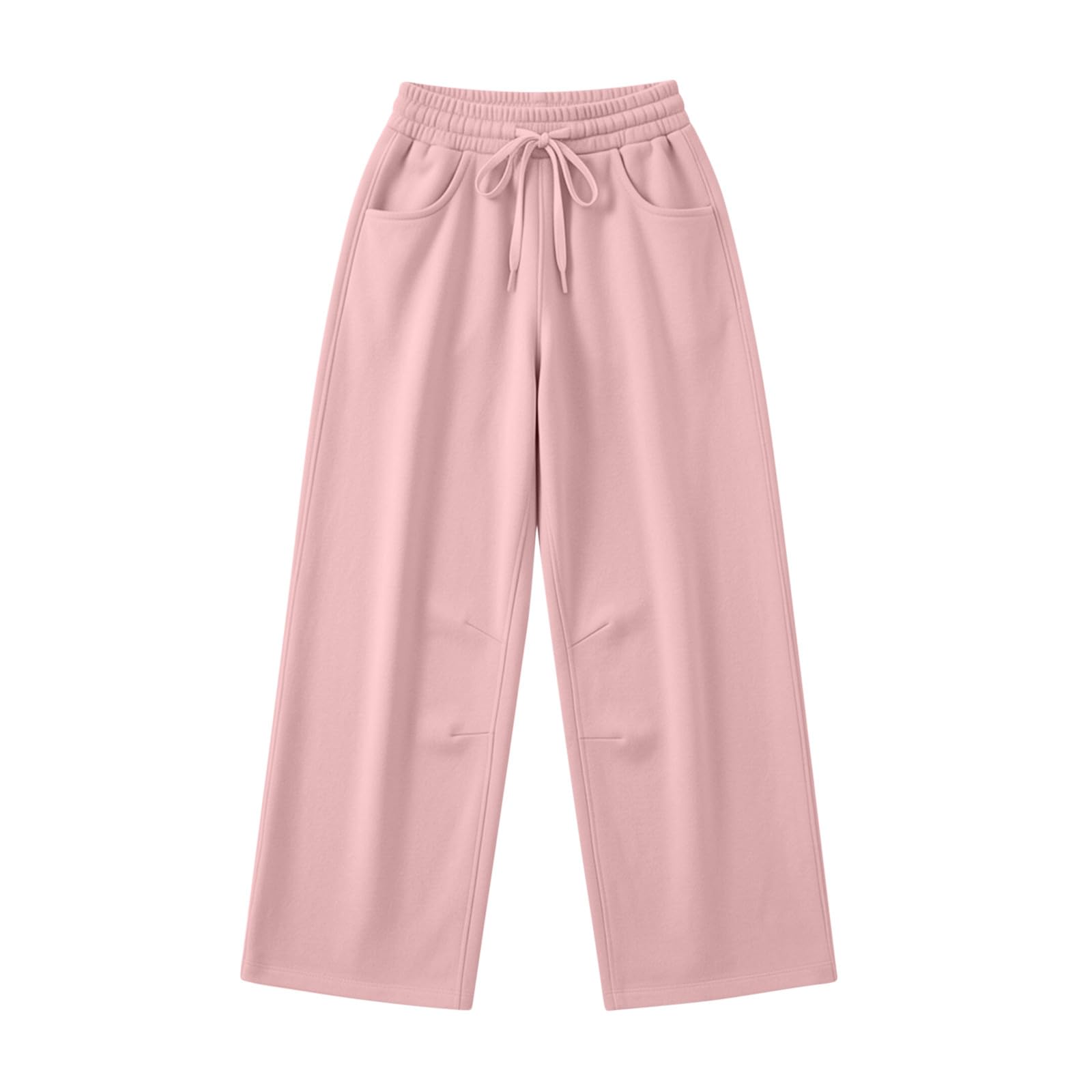 Pantaloni Sportivi Donna Pantaloni a Gamba Larga con Elastico in Vita Pantalone Jogger con Coulisse Comodi Pantlone Cotone Morbidi CasualPant Baggy Tinta Unita Pants Lunghi per Jogging Fitness Sport