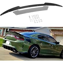 جناح خلفي من الخيزران من Bonbo Venom V2 لسيارة Dodge Charger 2015-2024 SRT ScatPack Hellcat، نوع إضافي مكون من قطعتين مع أداة RivNut Tool Gloss باللون الأسود