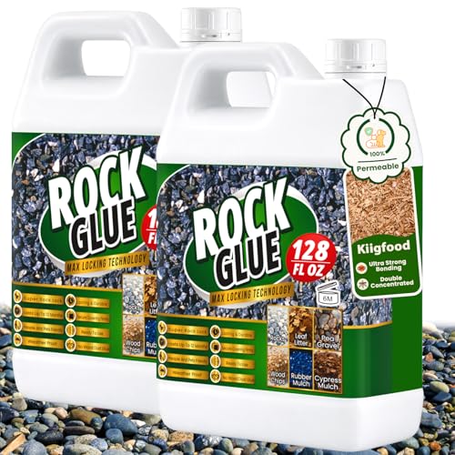 Rock Glue - 2 Gallon Mulch Glue for Landscaping, Ready to Use, Weather-Resistant, Fast-Dry, Gravel Stabilizer for Rocks, Pebbles, Gravels, Outdoor Gravel Binder for Garden, Patios, Walkways, Yards