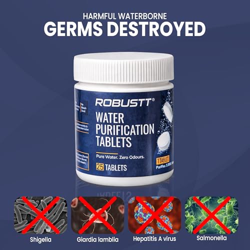 Image of Robustt Water Purification Chlorine Tablets for Water Tank (25 Tablets) 1 Tablet Purifies 1000L Water | Fast Acting Water Purifier Tablet | Eliminates Unpleasant Smell and Prevents Bacterial Growth