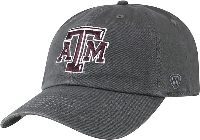 Collegiate Charcoal Team Logo Adjustable Hats (US Alpha One Size Texas A&M)