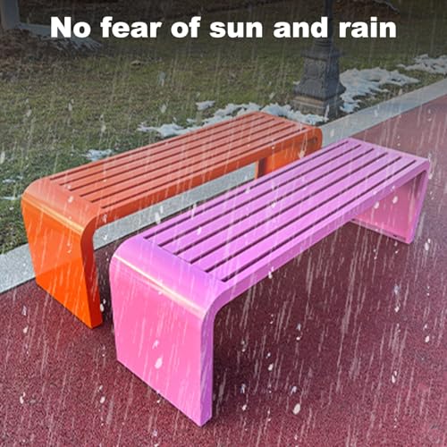 Banc de parc en métal résistant aux intempéries avec cadre en fer robuste - 5