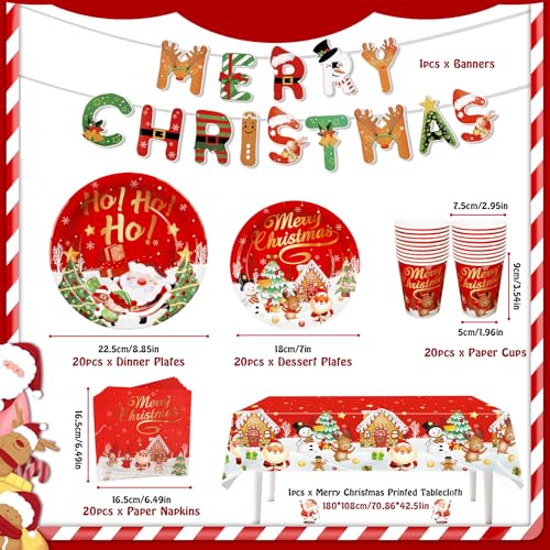 Christmas Party Tableware Set for 20 People - Image 2