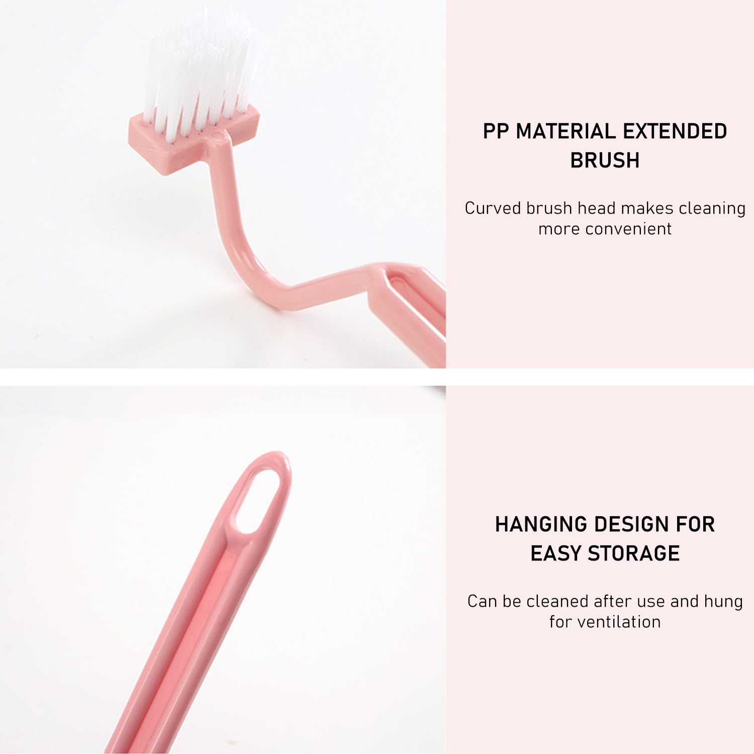 USHXVG 6 Pieces S Shape Toilet Cleaning Brush With Rim Cleaner, Curved, Under Rim, Small Cleaning Brush, Blue, Green, Pink, 20*4cm - Image 3