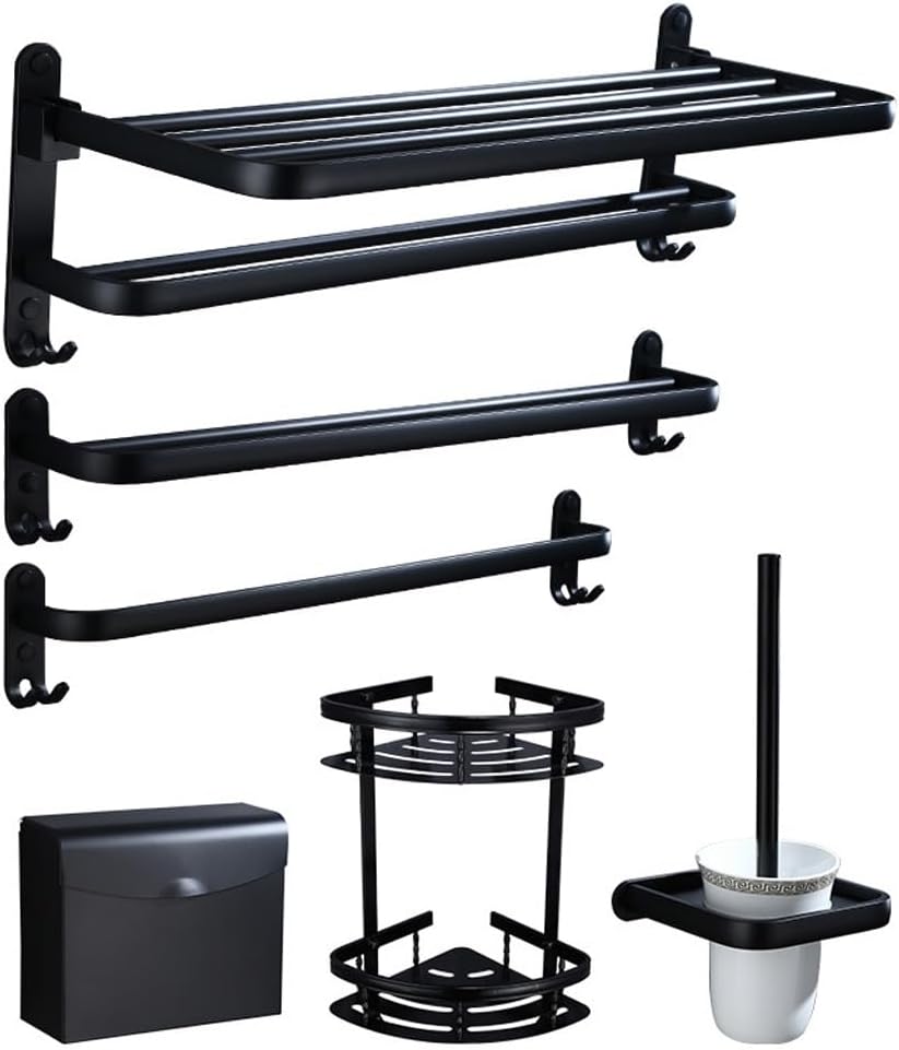 Space Aluminum Perforated Black Towel Rack Towel Rack
