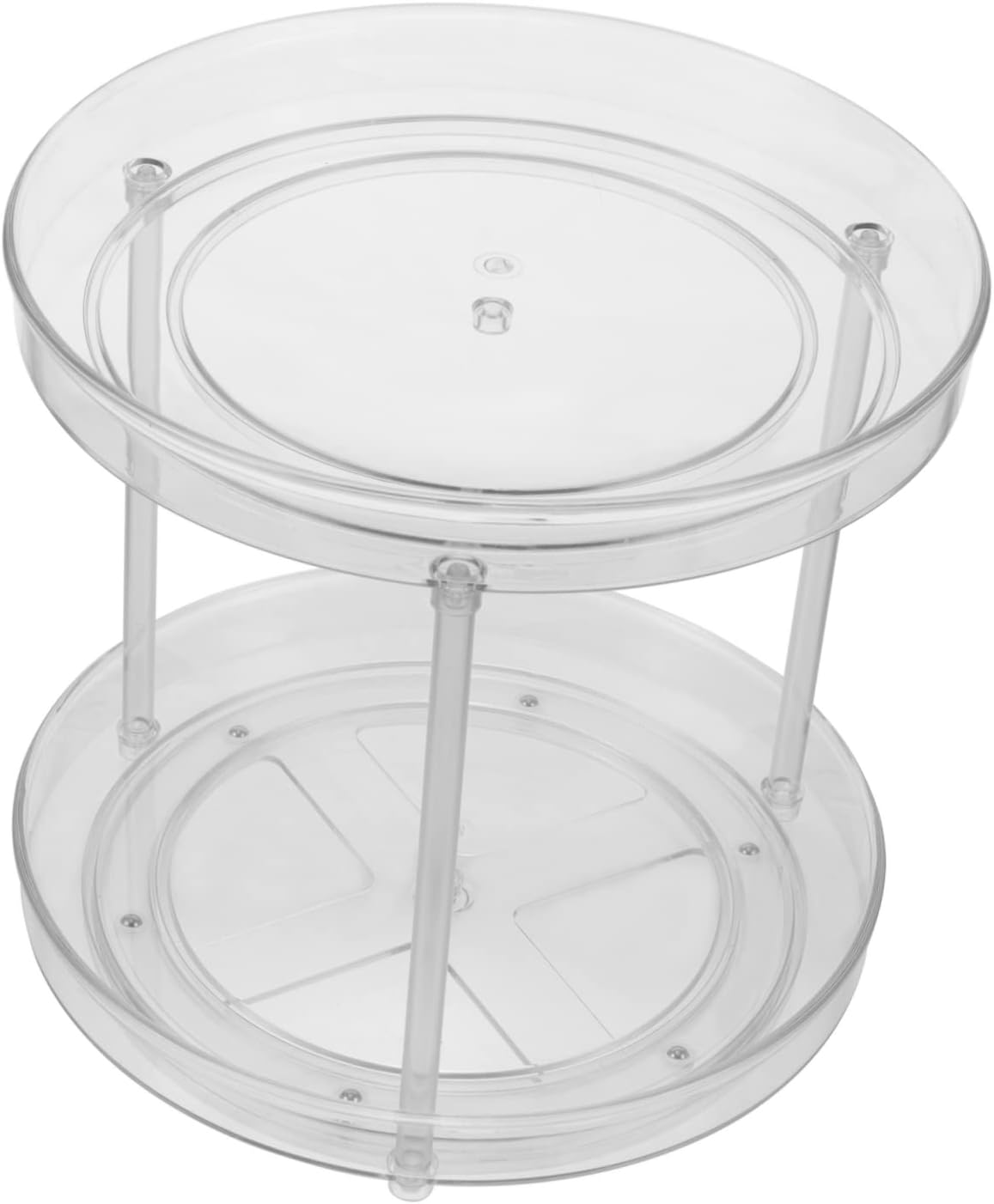 Rotatable Double Layer PET Storage Rack for Kitchen Home