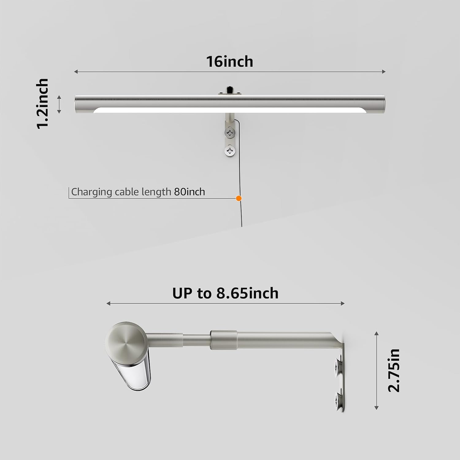Picture Lights for Paintings Plug in, 16" Adjustable LED Picture Light Art Light with Timer, Remote Control Gallery Painting Wall Light for Picture Display Frame Dartboard Art Work (Nickel) image 3