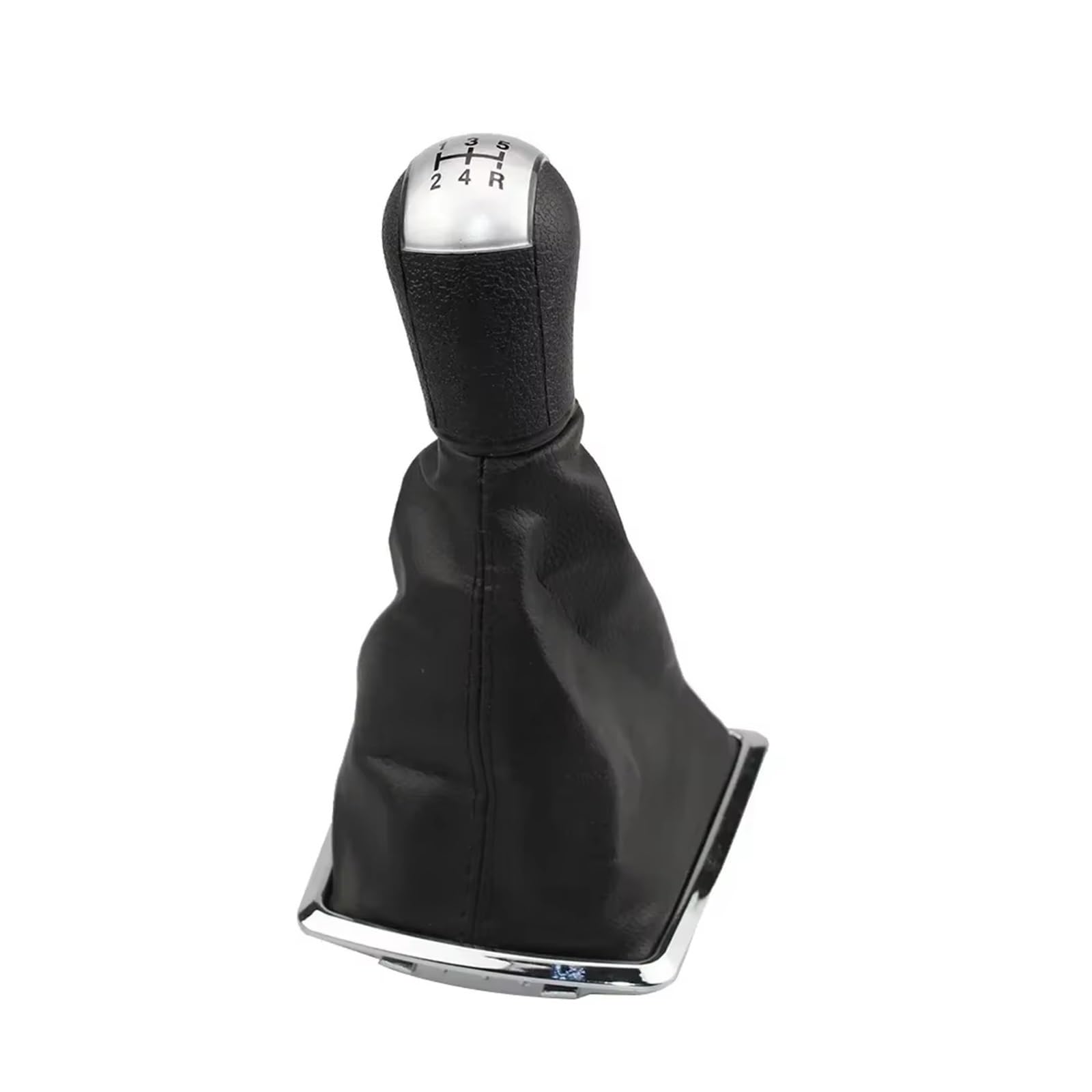 OUVECR Car Shift Gear Knob Handle for for Focus 2 MK2 2005 2006 2007 2008 5 Speed Gear Shift Knob Lever Stick Boot Cover Gaiter Gear Shift Cover(Silver 5 Speed)
