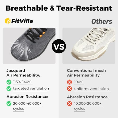 Image of FitVille Mens Walking Shoes Wide Width Lightweight Cushioned Workout Sneakers Pain Relief