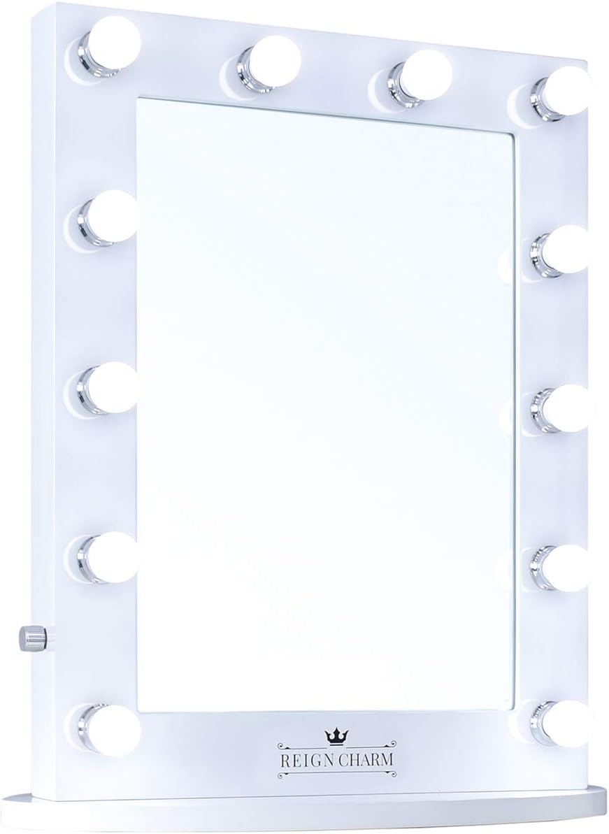 Hollywood Vanity Mirror 12-LED Lights Standard Dual Outlets, White