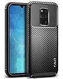 J&D Case Compatible for Huawei Mate 20 X Case/Huawei Mate 20 X (5G) Case, [Carbon Fiber Pattern] [Drop Protection] Shockproof Protective TPU Slim and Anti-Scratch Case for Huawei Mate 20 X Bumper Case