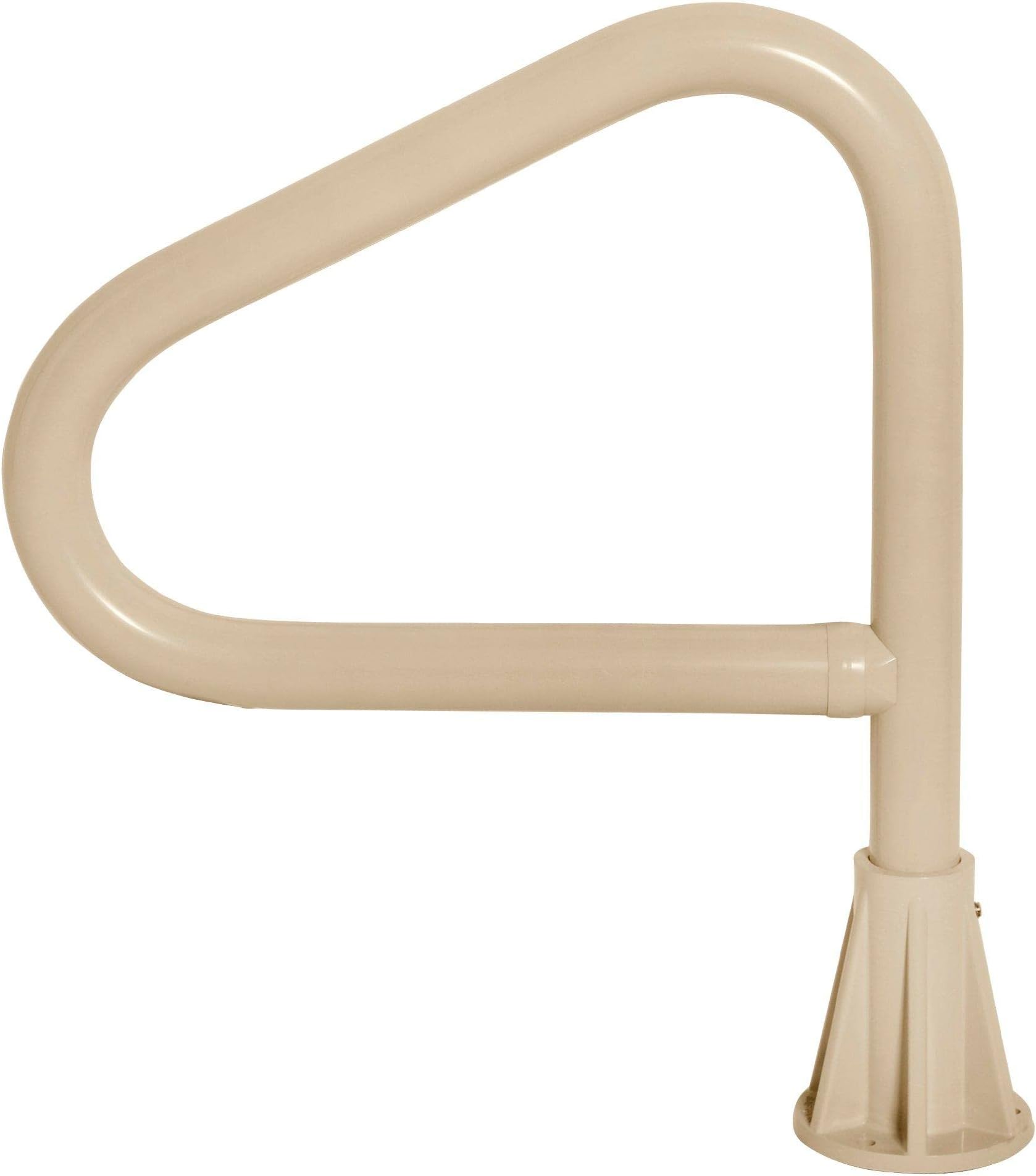 Saftron Steel 24"H 180 Degree Rotating Inground Hot Tub Spa Floor Entry & Exit Handrail Accessory with Lift & Turn Base, Beige