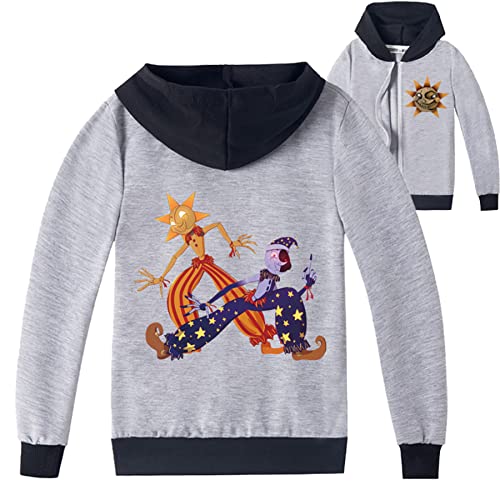 Youth Sundrop and Moondrop Hooded Jackets-Graphic Long Sleeve Pullover Sweatshirts for Boys Girls(2-16Y)