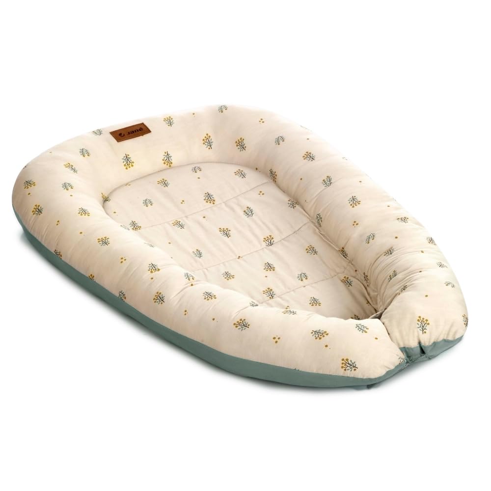 Jané Growing Cute, Nido Reductor para Bebé, Favorece el Estado del Sueño, Reversible, Transpirable, Verde