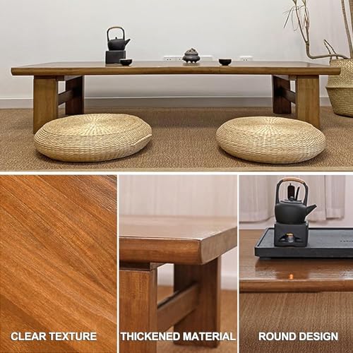 Table tatami de style rectangulaire en bois noble finition vintage - 6