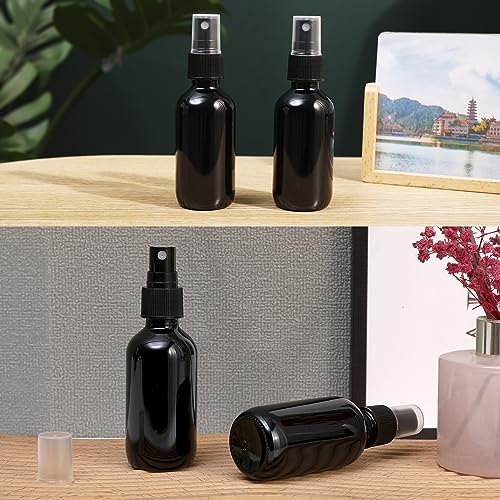 Image of NOOEEISS Black Glass Small Spray Bottle 2 oz 24Packs,Fine Mist Sprayer Small Clear Bottles,Refillable Containers mini spray bottles for Cleaning Solutions and Skin Care (Black 24pcs)