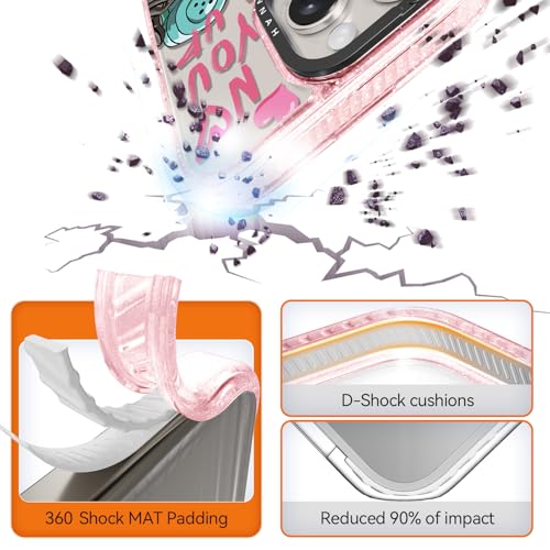 Coque iPhone 15 Pro antichoc évite cassure squelette rose - 2