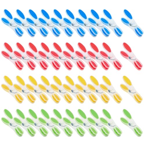 CENBEN 40PCS Plastic Clothes Pegs for Washing Line Coloured Soft Grip Clothes Pegs Washing Line Pegs Laundry Pegs Hanging Clothes Pins