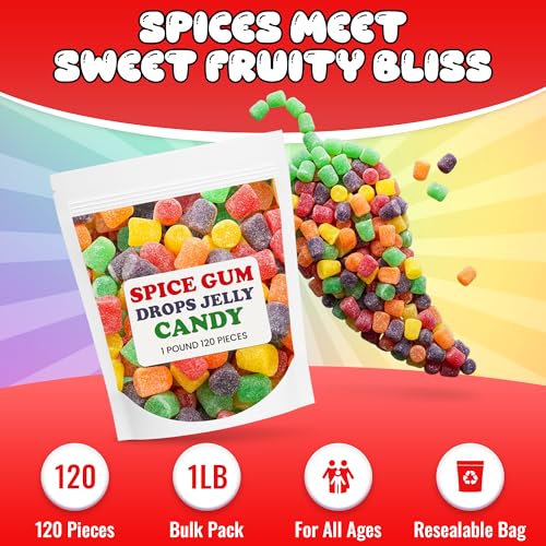 Spice Gum Drops Candy Assorted bolsa resellable 16 oz miniatura 3