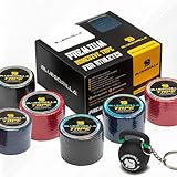 BlueGorilla Tape CrossFit Elástico Ancho (Pack de 6 Rollos) - Esparadrapo Deportivo Flexible para Hook Grip y Muñecas - Incluye Llavero de Regalo - 5cm x 7m.