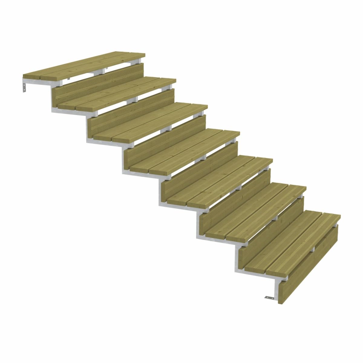 2er Set Stahl Treppenwange 7 Stufen - Option für Setzstufen-Höhe 119cm