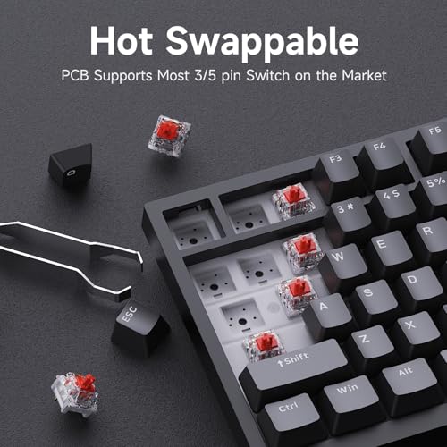 Image of Ajazz AK820 75% Wired Gasket Mechanical Gaming Keyboard with Volume Knob - South Facing LED