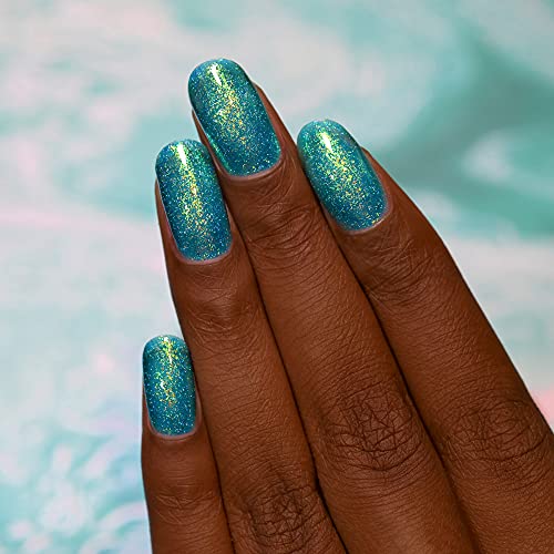 Image of ILNP Blue Lagoon - Shimmering Teal Holographic Jelly Nail Polish